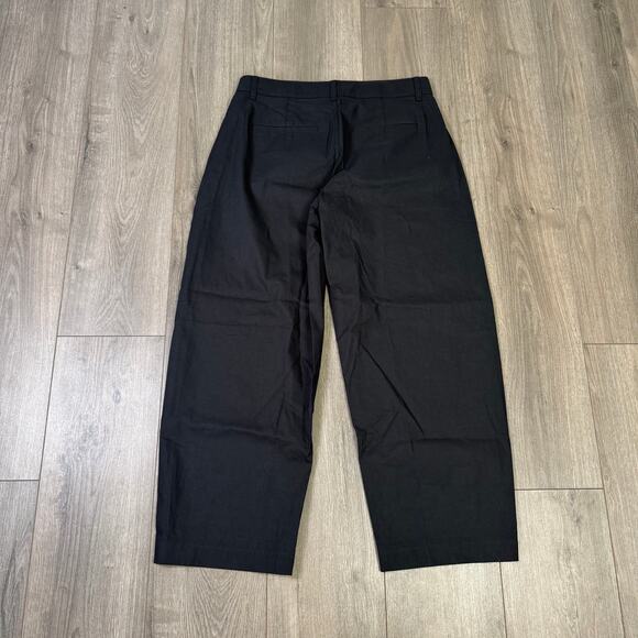 J.Crew Lasso Barrel Leg Pants Womens 28 Black Cotton-Linen Blend Hi-Rise CK354 - Picture 4 of 6